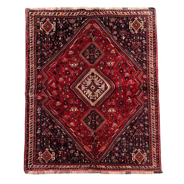 Handmade Qashqai Shiraz Rug, Three Bergamot Pattern, 3.2 Meters